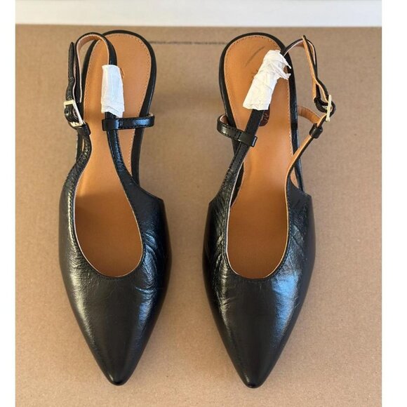 Madewell The Debbie Slingback Pump in True Black, Size 7 - Picture 9 of 11
